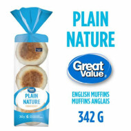 Great Value Plain English Muffins 6 Count