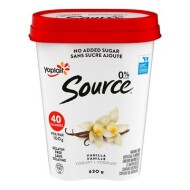 0% Vanilla Flavoured Yogurt Without Added Sugar, Source 630 g