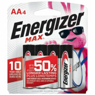 Energizer Max Double A Alkaline Batteries 4 Count
