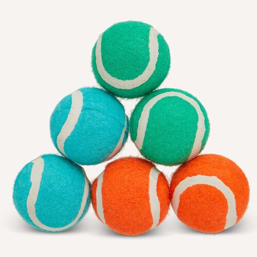 Top Paw Tennis Ball Dog Toys 6 Pack