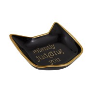 Whisker City® Silently Judging You Non-Skid Ceramic Cat Saucer