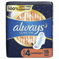 Equate Overnight Absorbency Maxi Pads, 28 count pack