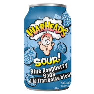 WARHEADS Blue Raspberry Sour Soda, 12 x 355 ml