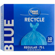 Great Value Blue Transparent Recycling Bags 1Ea