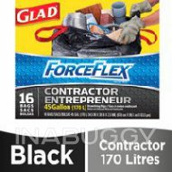 Glad ForceFlex Tie‘ n Toss Contractor Garbage Bags 16EA