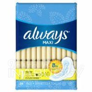Always Maxi Size 1 Regular Pads with Wings Unscented (36PK)
