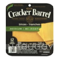 Cracker Barrel Natural Medium Cheddar Cheese Slices 240G
