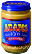 Adams 100% Natural Crunchy Peanut Butter 500G