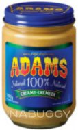 Adams 100% Natural Creamy Peanut Butter 500G