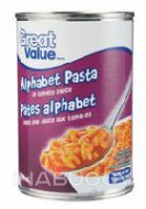 Great Value Alphabet Pasta in Tomato Sauce 398ML