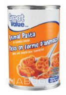 Great Value Animal Pasta in Tomato Sauce 398ML