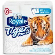ROYALE 2-Ply Tiger Towel Handy Half Sheets Paper Towel 6ROLLS