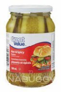 Great Value Hot & Spicy Sandwich Snacker Pickles 500ML