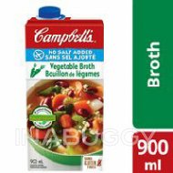Campbell's Broth Vegetable No Salt Added 900ML