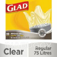 Glad Easy-Tie Clear Garbage Bags Regular 10EA