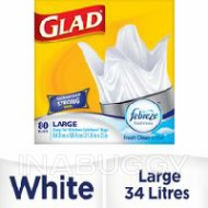 Glad Easy-Tie Kitchen Catchers Garbage Bags Large with Febreze Freshness 80EA