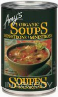 Soupe minestrone biologique d'Amy's Kitchen, Faite de grains entiers et d'ingrédients naturels.