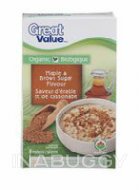 Great Value Organic Maple & Brown Sugar Flavour Instant Oatmeal (8PK) 320G