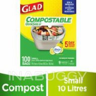 Glad 100% Compostable OdourShield Easy-Tie Bags Small 100EA