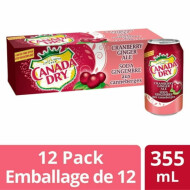 Canada Dry Cranberry Farm Ginger Ale, 12 x 355 ml