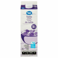 Great Value 18% M.F Table Cream, 1 L