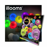 illooms Mixed Color Happy Birthday LED Light Up Balloons 1Ea
