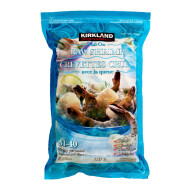 Kirkland Signature Frozen Tail-On Raw Shrimp ~907 g