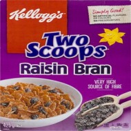 Two Scoops raisin bran cereal