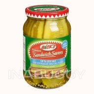 Bicks Sandwich Savers Pickles Tangy Dill 50% Less Salt ~500mL