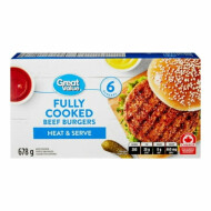 Great Value Fully Cooked Beef Burgers 1Ea