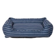 Top Paw® Blue Stripe Cuddler Dog Bed