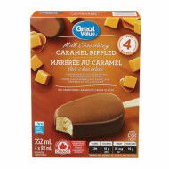 Great Value Milk Chocolatey Caramel Rippled Ice Cream Bars 1Ea