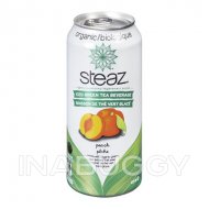 Peach flavoured lightly sweetened organic iced green tea beverage ~473 ml