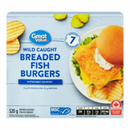 Great Value Breaded Fish Burgers 1Ea