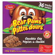 Dare Bear Paws Chocolate Chip Cookies, 36 x 40 g