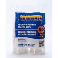 Premium Squat Clear Plastic Cups, 9oz