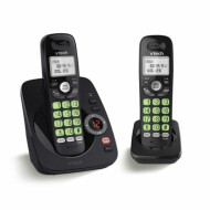 VTech 2 Handset DECT 6.0 Cordless Answering System With Caller ID/Call Waiting -Black 1Ea