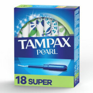 TAMPAX Super Absorbency Pearl Plastic Applicator Tampons 18 Count