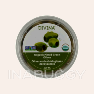 Divina Organic Pitted Green Olives ~220mL