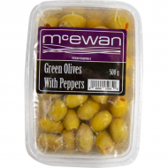 McEwan Green Olives w/Peppers ~500 g