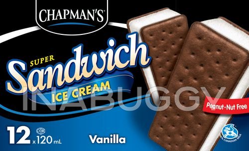 Chapmans Vanilla Ice Cream Sandwich - 12x120.0 ml