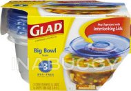 Glad Big Bowl BPA-Free Containers and Lids 3EA