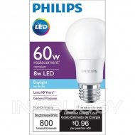 Philips 60W Equivalent Daylight A19 LED Light Bulb 1EA