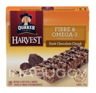 Quaker Fibre & Omega 3 Granola Bars Dark Chocolate Chunk 175G