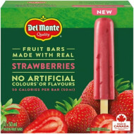 Del Monte Strawberry Frozen Fruit Bars - 10 Pack 10 Count