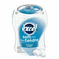 Excel Peppermint Flavoured Sugar Free Soft Chew Gum, 40 Pieces, 1 Bottle 40 Count