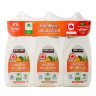 Kirkland Signature UltraShine Plant-Based Dishwashing Liquid, 3 x 740 ml