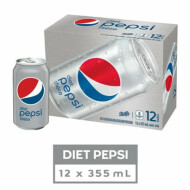 Pepsi Diet Cola, 12 x 355 ml