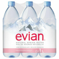 evian Natural Water, 6 x 1 L