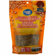 Great Value Roasted & Unsalted Shelled Sunflower Seeds ~300 g